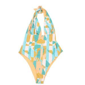 Nomads Womens Isle One Piece - Expressivo Print And Peach Size 4XL
